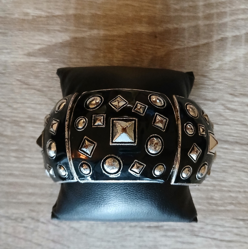 Chunky studded costume jewelry bracelet.
